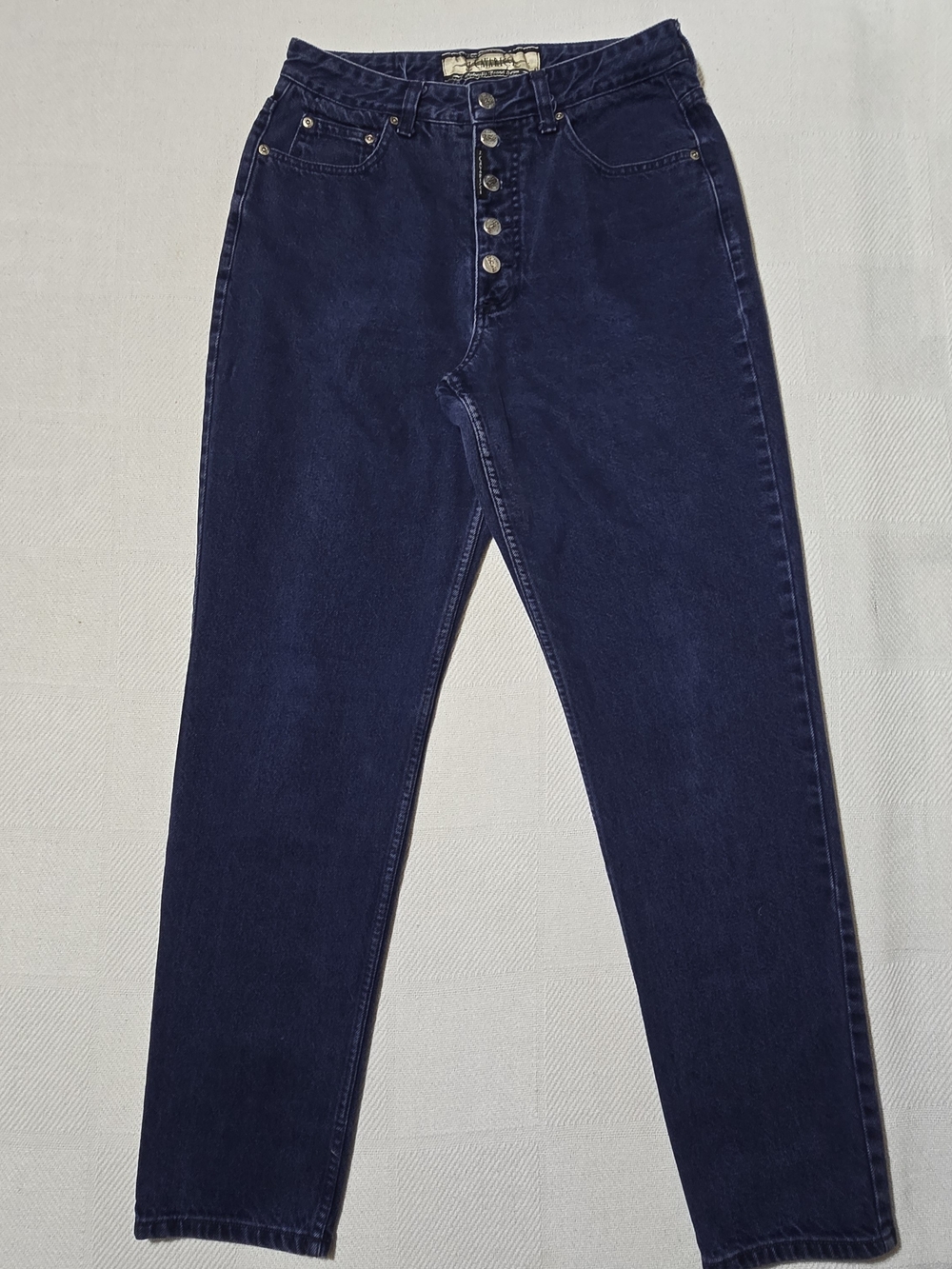 Vintage 80s - 90s Z. Cavaricci High-Rise Dark Blue Button-Fly Jeans